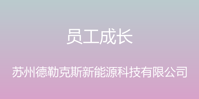 员工成长 - 苏州德勒克斯新能源科技有限公司